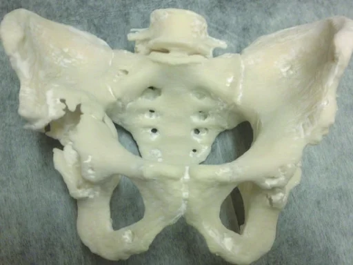 3D printed model of the first patients pelvis