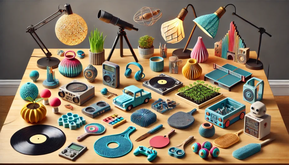 different 3D printed objects