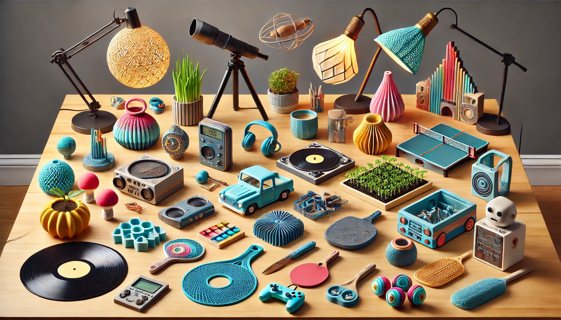 different 3D printed objects