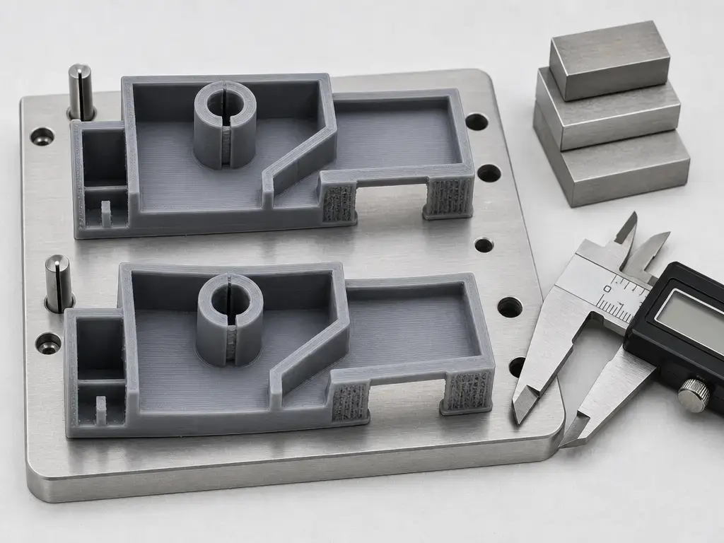 Metrology setup for checking ABS-like resin part dimensions and shrinkage