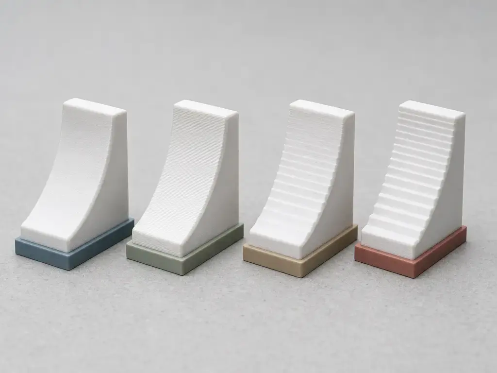 Comparison of fixed and variable layer-height FDM print samples