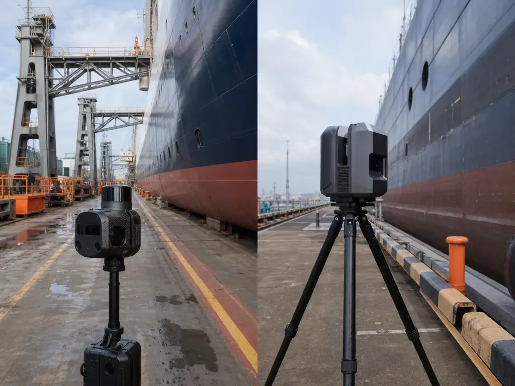 Jet versus Ray II comparison for marine vessel 3D scanning