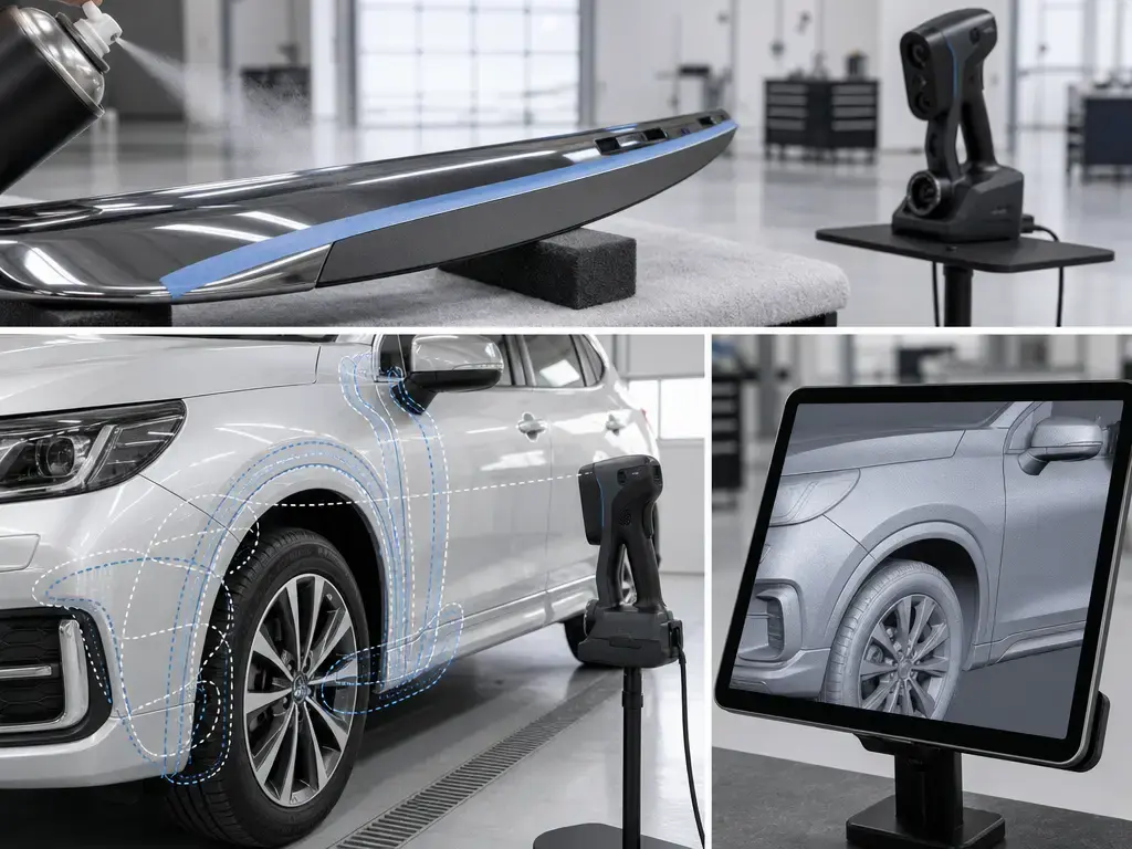 Automotive 3D scanning workflow with Artec Leo around car body panels