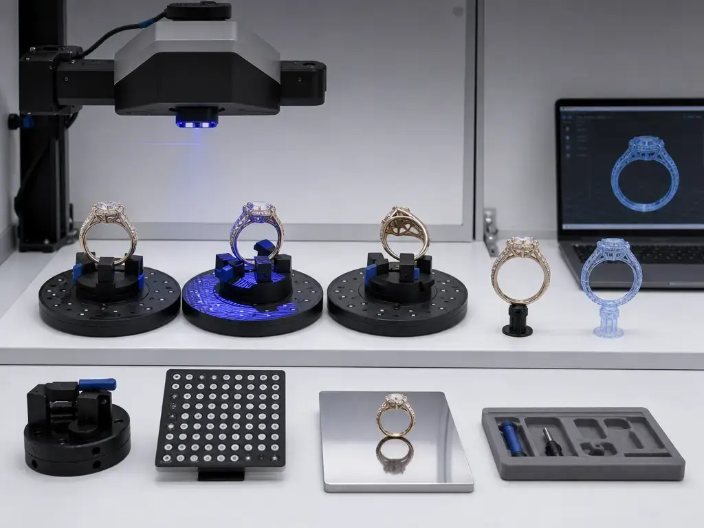 Jewelry scanning workflow from mounting to mesh export in Artec Studio