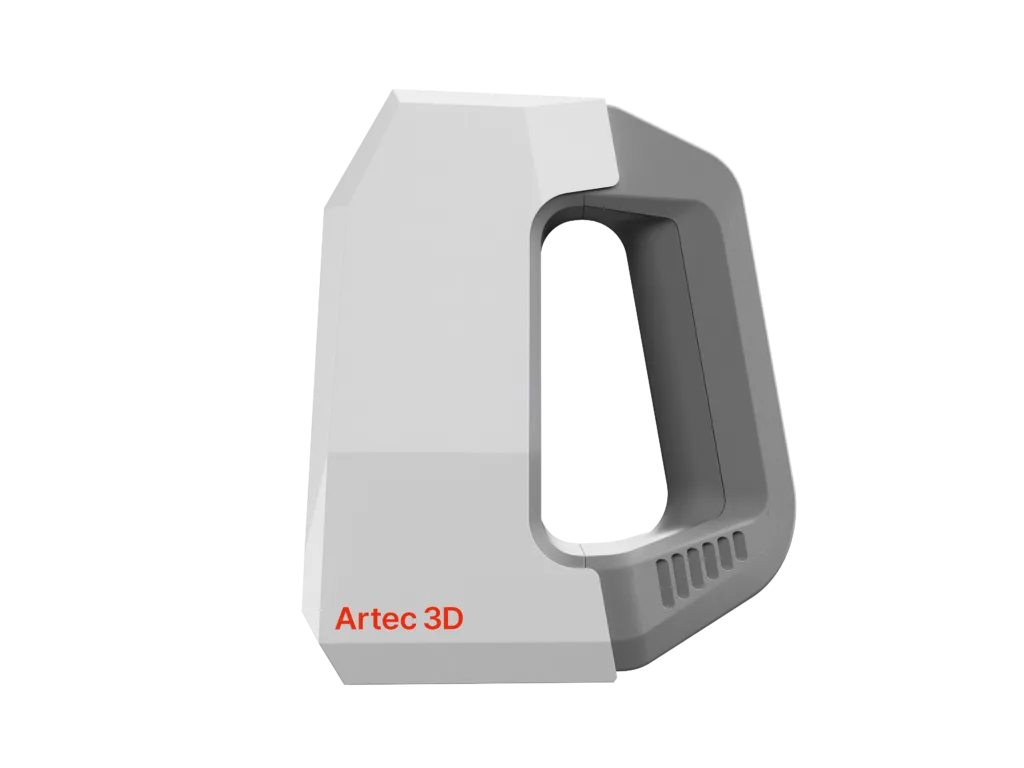 Artec Spider II side profile showing the handle and 0.95 kg one-handed form factor