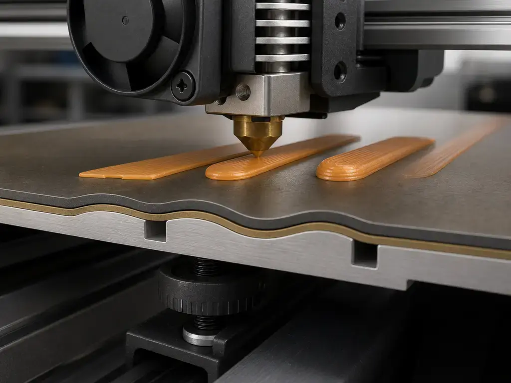 FDM first-layer nozzle gap and bead shape on uneven PEI sheet