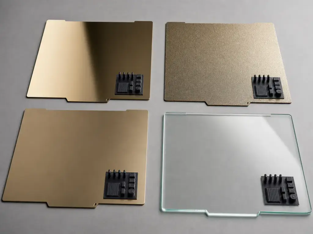Smooth, textured, and satin PEI plates compared with a glass build surface