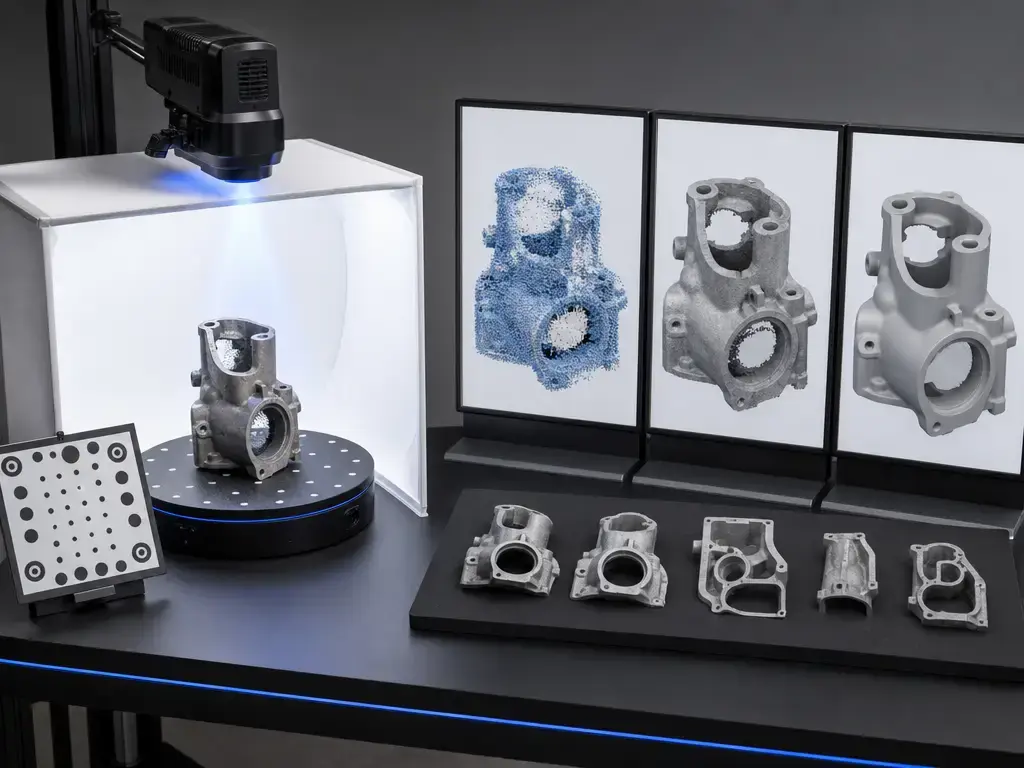 Scan-to-print workflow with turntable capture and mesh repair