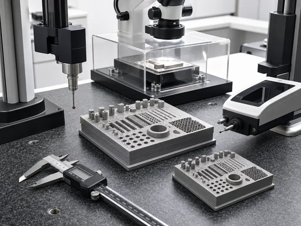 Metrology setup for 3D printer accuracy and surface roughness testing