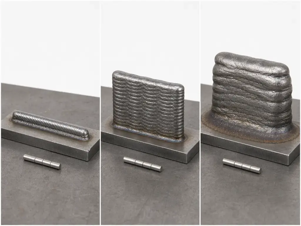 Comparison of bead size and surface texture across DED variants