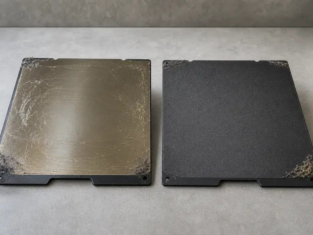 Smooth and textured FDM build plates with a glue-stick barrier layer example
