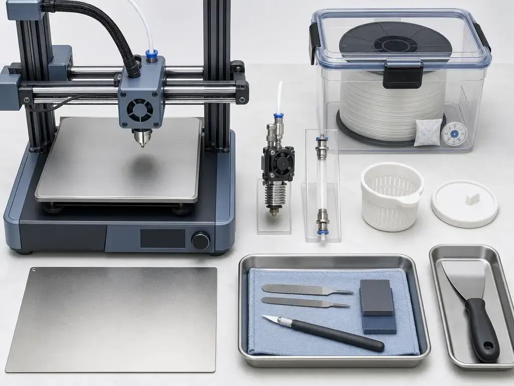 Dedicated FDM workflow for food-contact prints with clean material path and separate tools