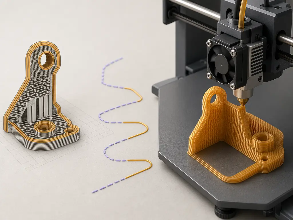 FFF slicing workflow from model geometry to nozzle toolpath
