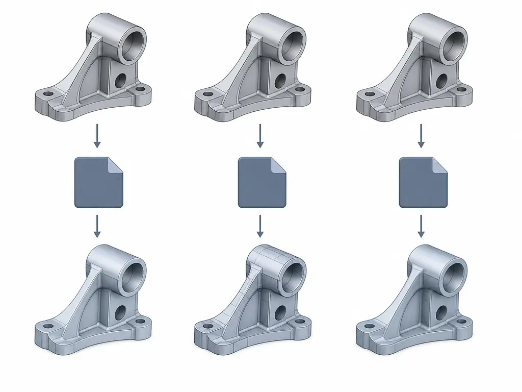 Comparison of ongoing IGES translator availability across CAD workflows