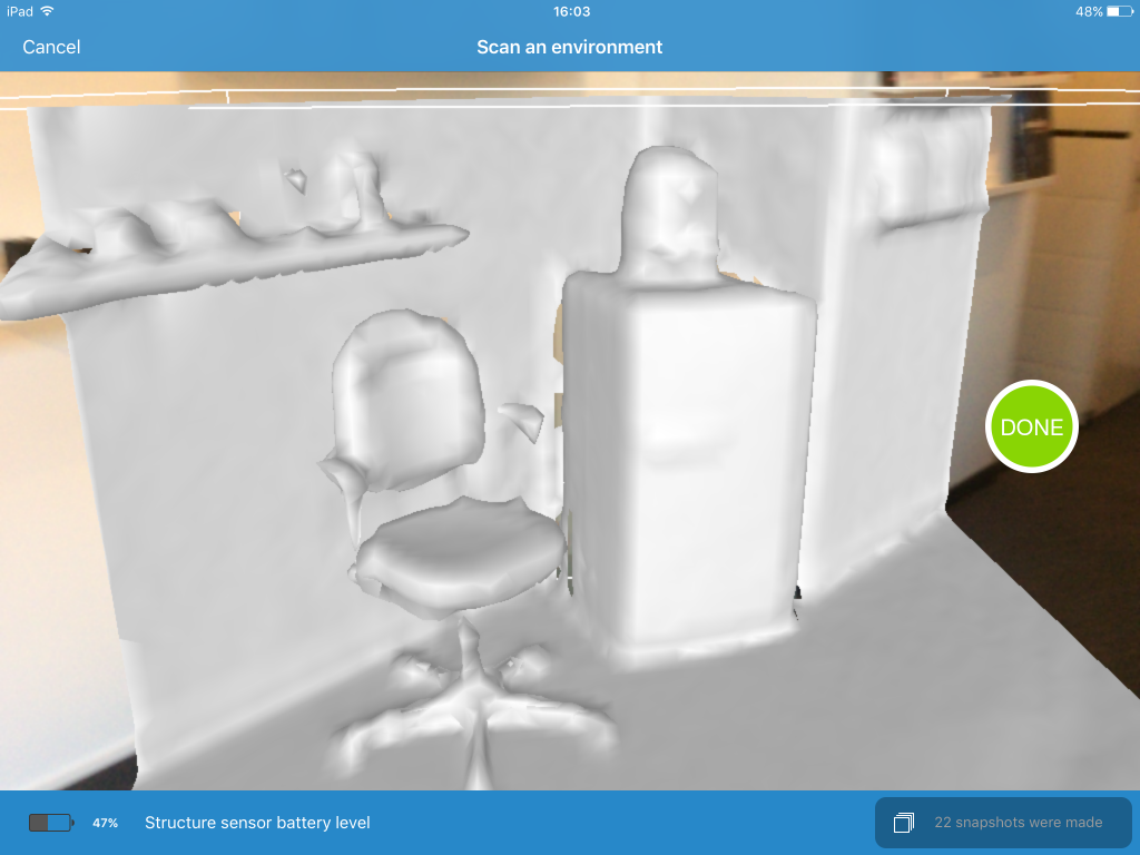 itSeez3D Structure Sensor 3D Scanning App for iPad Review - Environment Scan