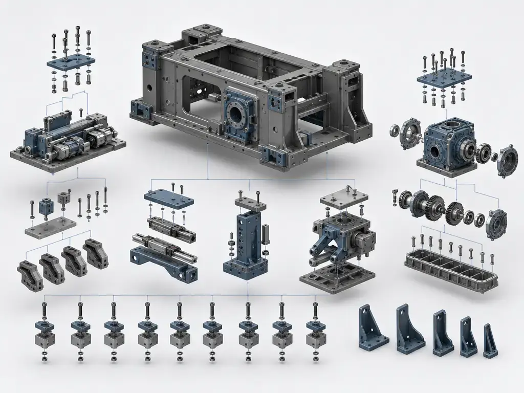 Hierarchical mechanical assembly used for JT-based PLM review and digital mockup