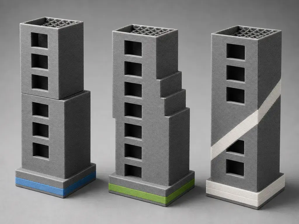 Comparison of FDM prints showing single and repeated layer shifts
