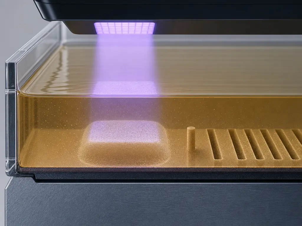 Projected pixel behavior and cured feature spread in resin printing