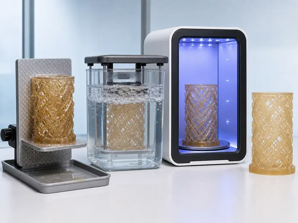 Workflow of washing and post-curing a plant-based resin print