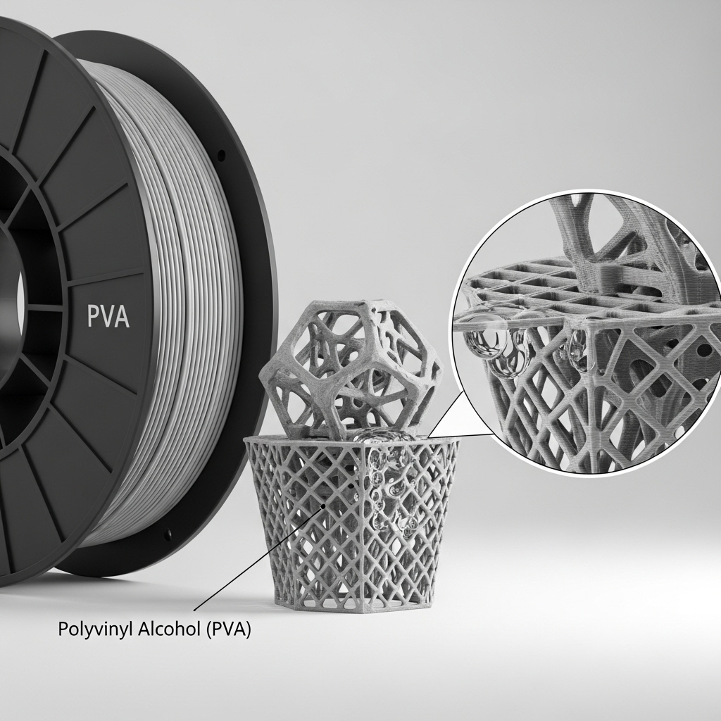 PVA polymer structure and 3D printing support