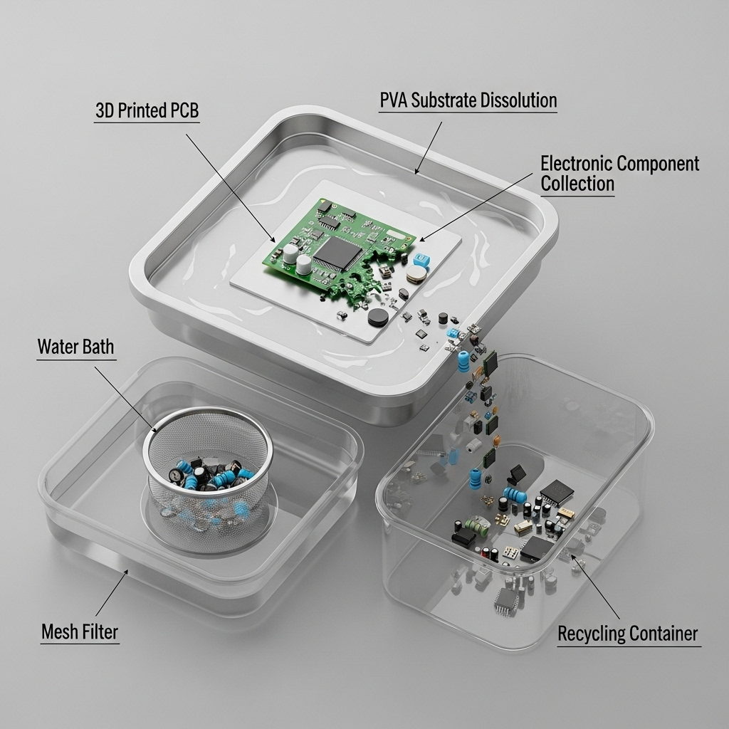 3D-printed electronics on dissolvable PVA substrates