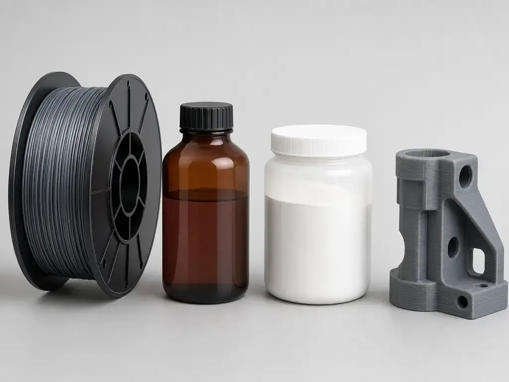 Filament spool, resin bottle, powder container, and printed part under REACH