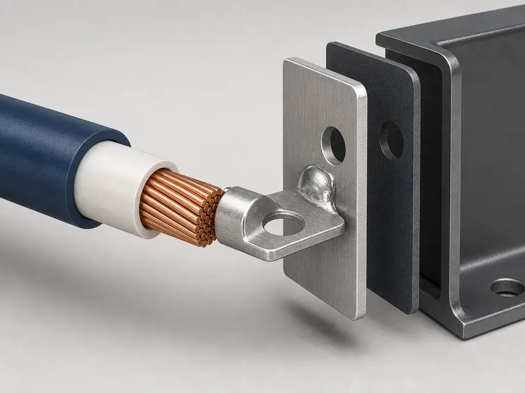 RoHS homogeneous material cutaway of a printer cable and plated bracket