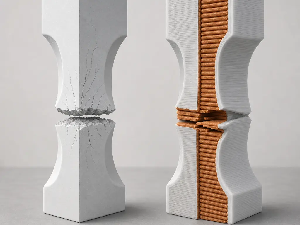 SLA vs FDM strength and failure modes shown in fractured test bars