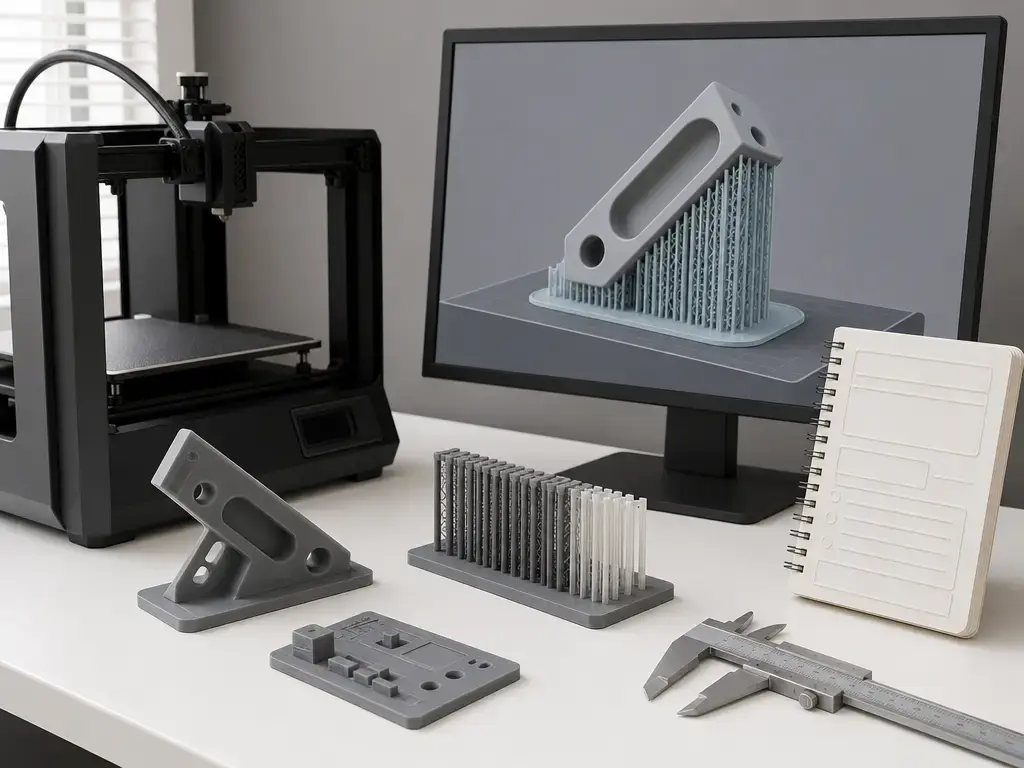 Support interface tuning workflow with test print and caliper