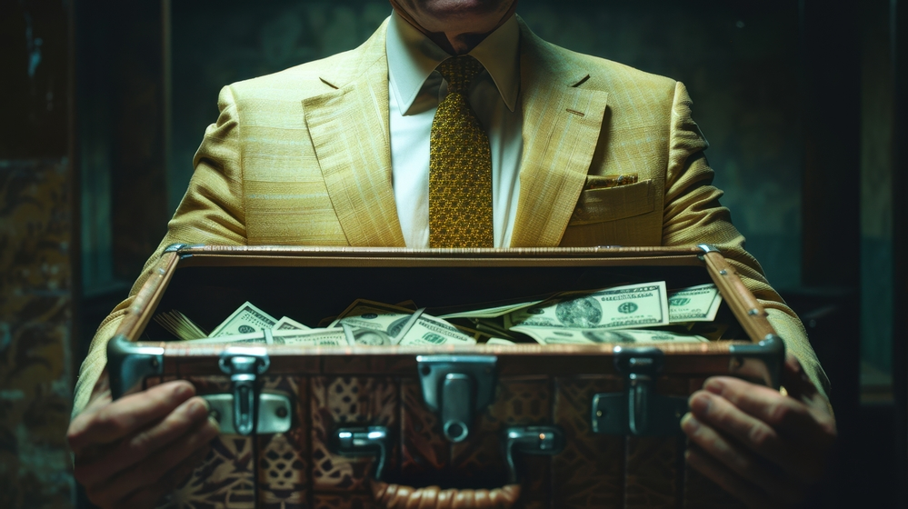 Close up on money put aside for savings