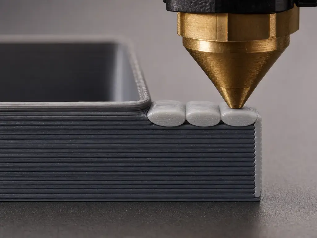 FDM perimeter beads forming wall thickness in cross-section