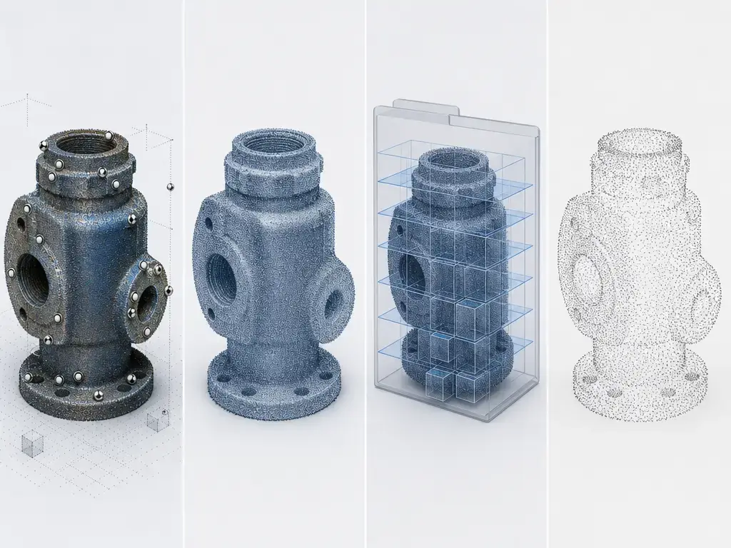 comparison of point cloud file formats for the same scanned object